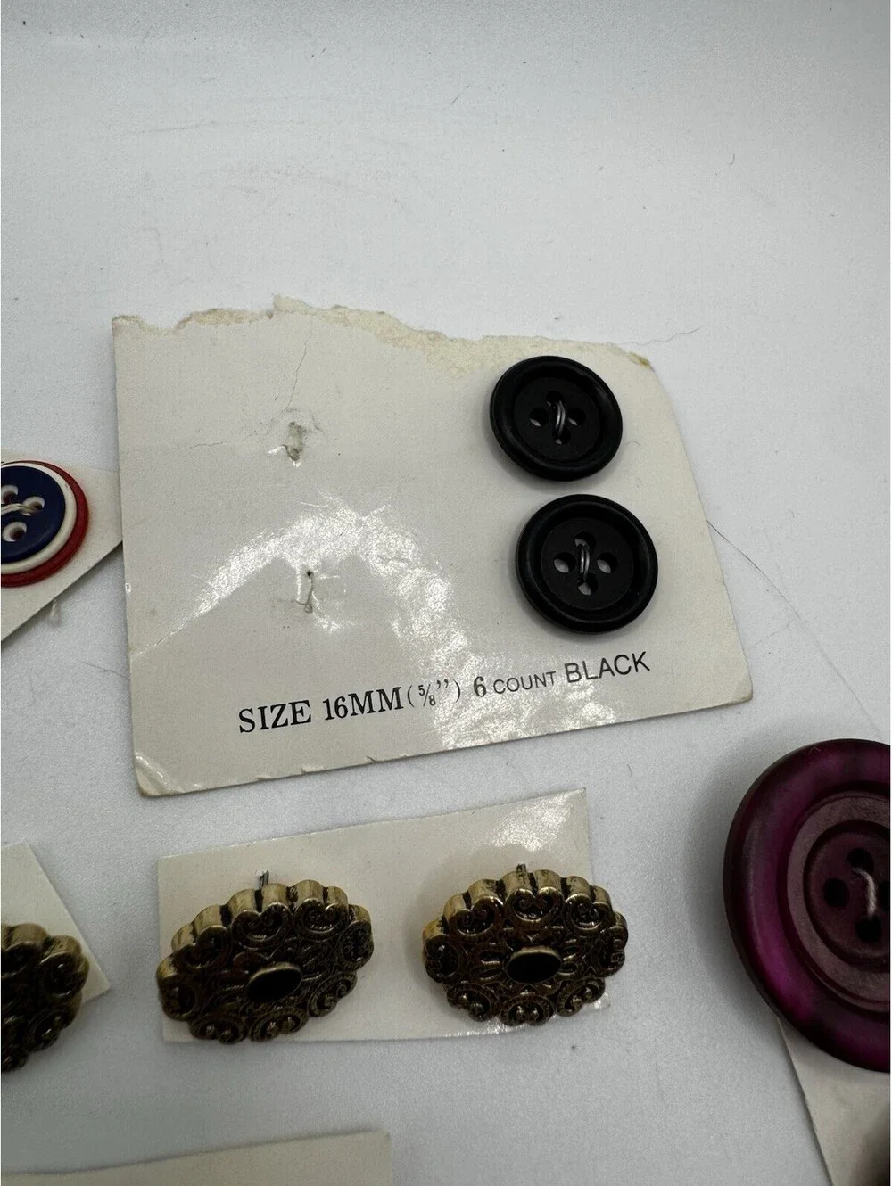 Lot Of Vintage Buttons NOS Assorted Colors And Sizes